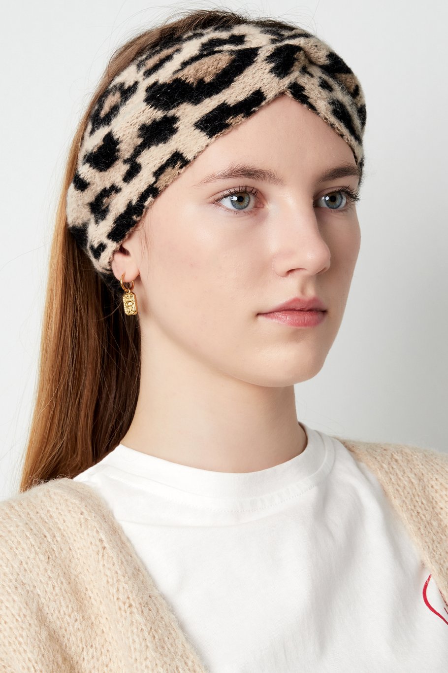 Winter headband leopard print - gray Picture2